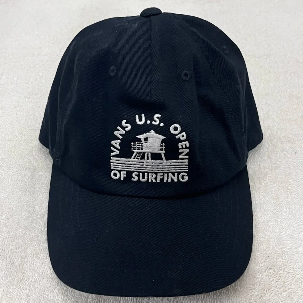 Vans U.S. Open of Surfing Adjustable Black Cotton Ball Cap by VANS Off the Wall